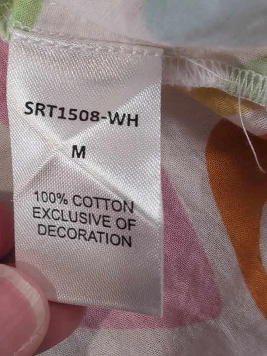 Anthropologie THML Abstract Cotton V-Neck Top with Flutter Sleeves Size Med - Picture 6 of 8